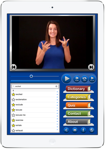 iPad and Android Tablet with ASL Sign Language Dictionary HD